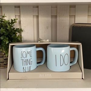 🌿 NEW Rae Dunn Something Blue I DO Mug Set 💍